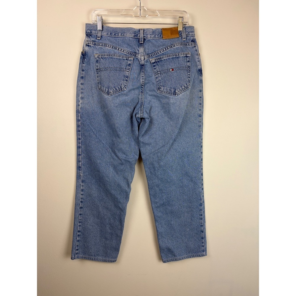 Vintage 90s Tommy Hilfiger Mom Jeans 10 Blue High Rise Straight Leg Denim Y2K